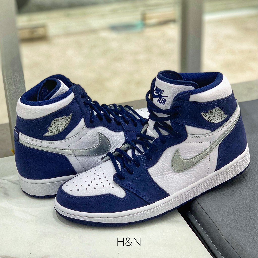 Giày Thể Thao Nam Nữ JD1 Retro High Midnight Navy Xanh Bạc Cao Full Box | BigBuy360 - bigbuy360.vn