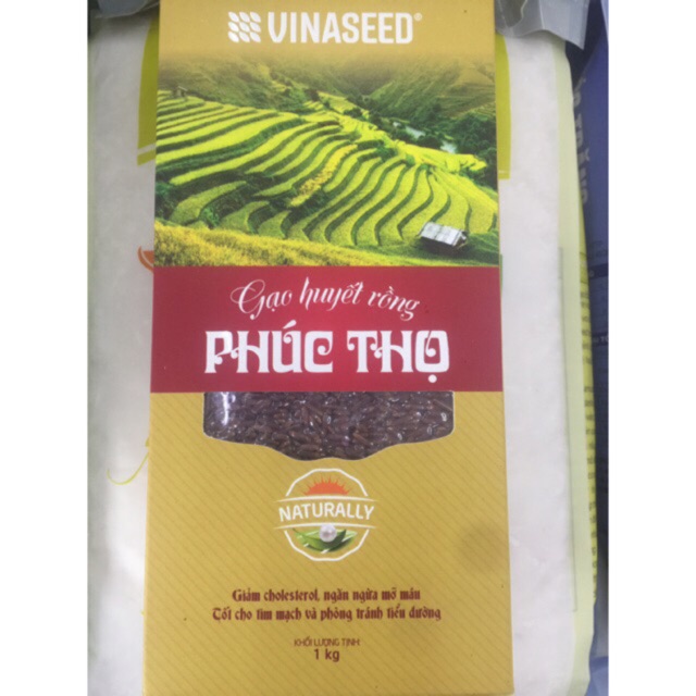 (1kg)Gạo Lứt đỏ Huyết Rồng Phúc Thọ(có hộp)-Vinaseed