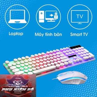 Bàn Phím tròn Kèm Chuột Máy Tính Giả Cơ Con Báo Có LED 7 Màu Ấn Tượng G21 Bền Đẹp Giá Rẻ