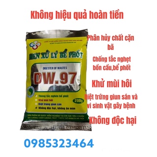 Men xử lý bể phốt dw97, thông tắc nghẽn bồn cầu wc, khử mùi, diệt trùng