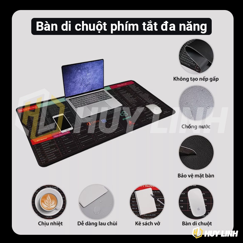 Tấm thảm lót chuột đa năng phím tắt Office/Photoshop/Autocad - Pad Mouse kích thước lớn chống nước