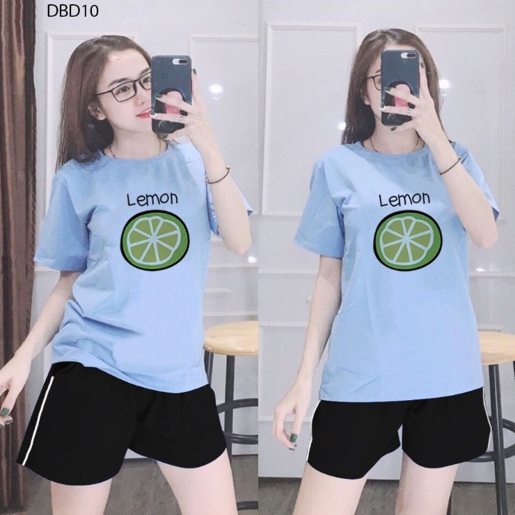 Đồ bộ nữ mặc nhà quần đùi Lemon DB10 Đồ thể thao nữ cao cấp