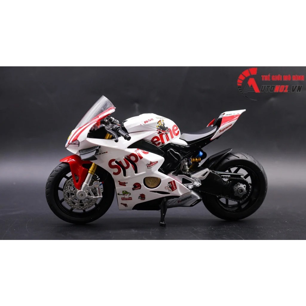 MÔ HÌNH XE ĐỘ DUCATI SUPREME V4S WHITE - SUPREME V4S WHITE NỒI KHÔ TỈ LỆ 1:12 AUTONO1 D222F D223F