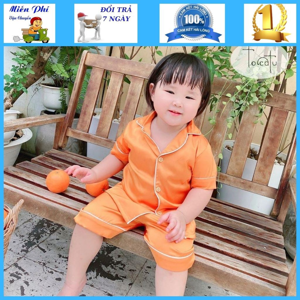 [HÀNG LOẠI 1]PIJAMA Lụa Cộc Tay Cực Kì Mềm Mại Và Tạo Sự Thoải Mái Cho Bé Từ 6 Tháng Đến 10 Tuổi