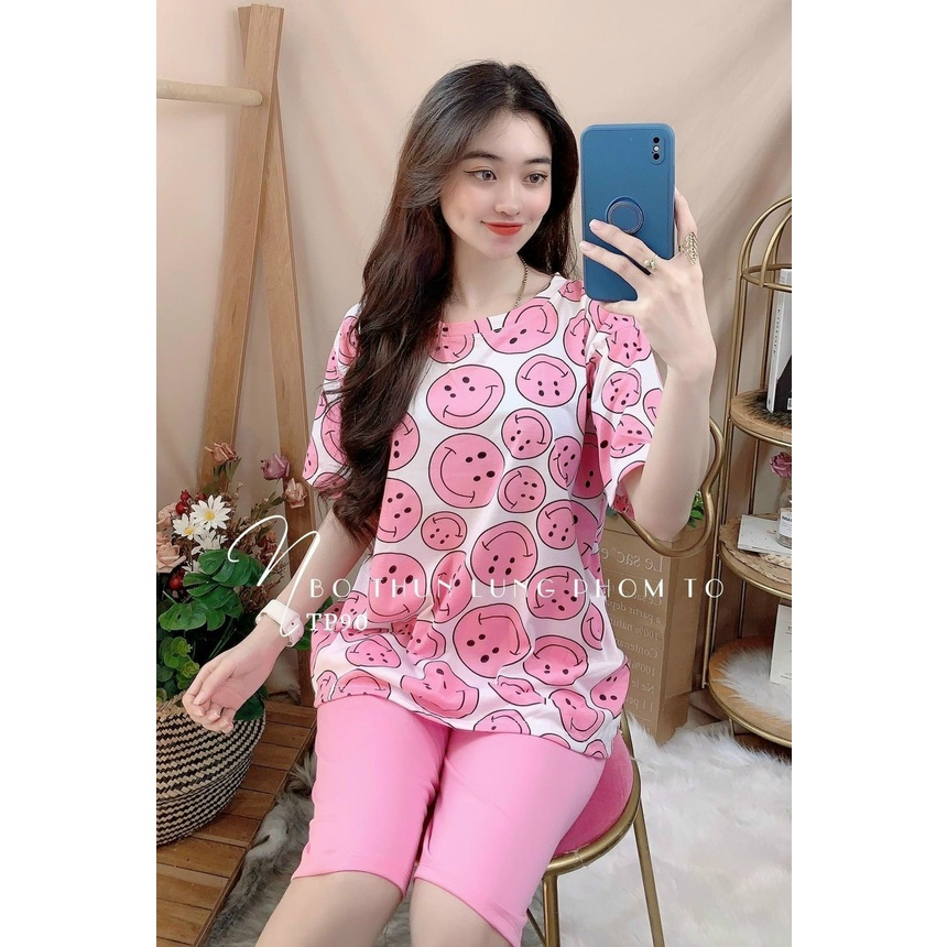 🌸 Đồ Bộ Nữ 🌸l  Đồ bộ thun Cotton mẫu họa tiết , Đồ bộ lửng nữ  mặc nhà siêu dễ thương