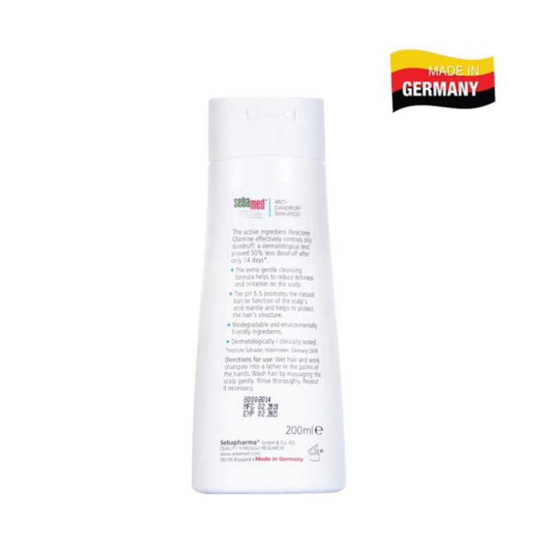 [CHÍNH HÃNG] Sebamed Dầu Gội Giúp Giảm Gàu Anti-Dandruff Shampoo pH5.5 200ml
