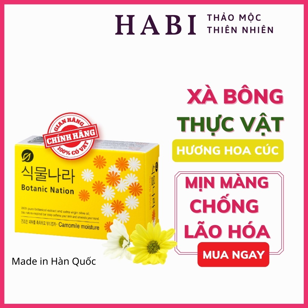 Xà phòng tắm thảo dược Hàn Quốc, xà bông cục soap tẩy da chết trắng da ngừa mụn 100g | BigBuy360 - bigbuy360.vn