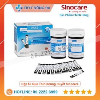 Que Thử Đường Huyết Safe Accu SINOCARE  50 que + 25 Que  + Tặng Kim Chích