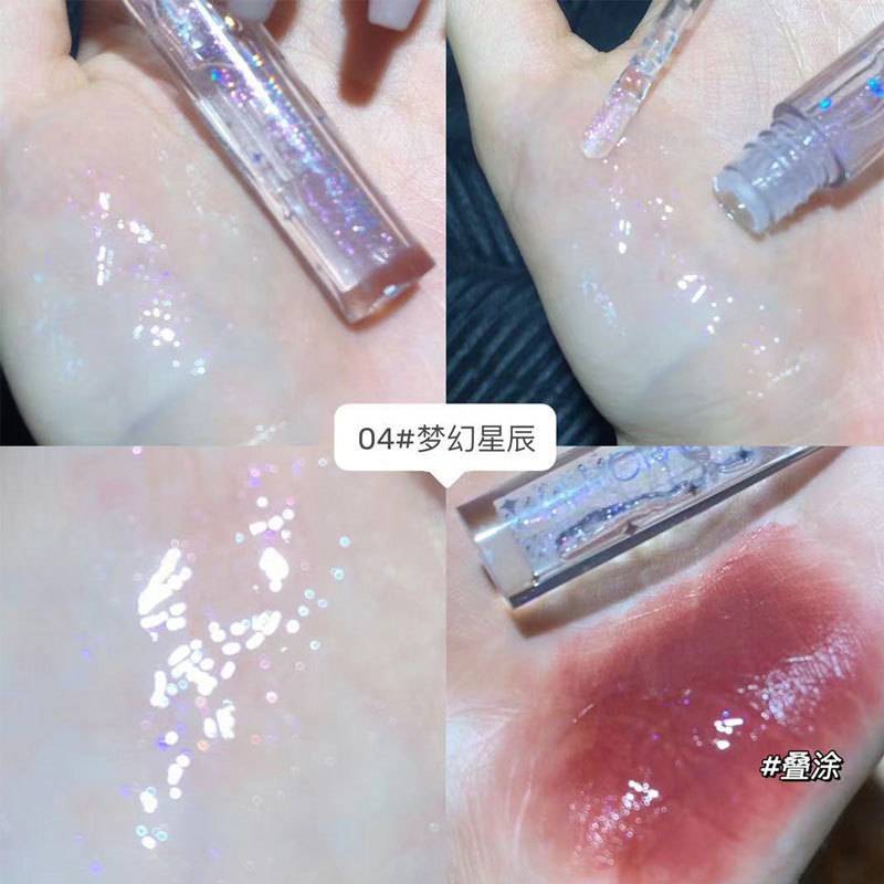 HERORANGE Son bóng dưỡng ẩm bạc hà có nhũ siêu xinh, son bón trong suốt