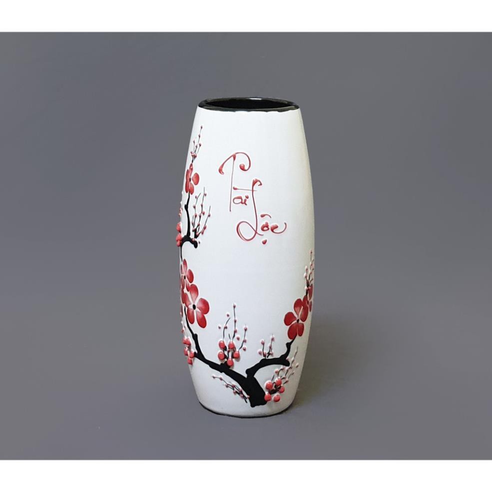 Lọ hoa sứ cao cấp Bát Tràng cao 20cm S102 - 6 màu men
