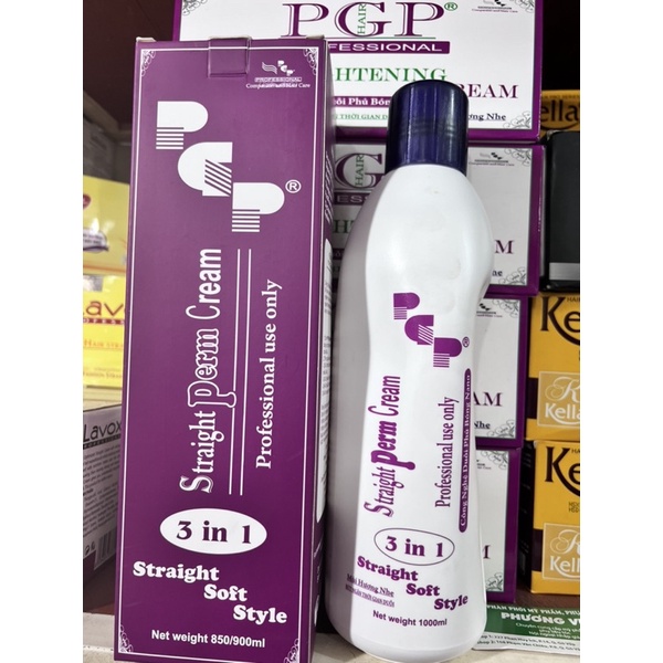 thuốc duỗi tóc pgp phủ bóng nano cặp 550ml *2 và duỗi pgp 3in 1 dạng chai900ml siêu bóng mùi nhẹ  chuyên dành cho salon