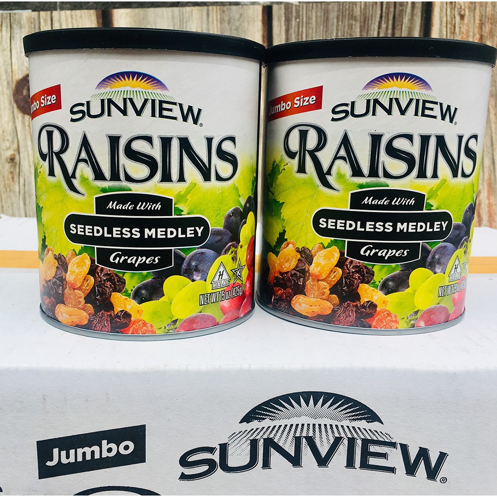 [Mã GROSALE2703 giảm 8% đơn 250K] Combo 2 Hũ Nho Sấy Khô Raisins Sunview - Thúc đẩy sức khỏe tim mạch