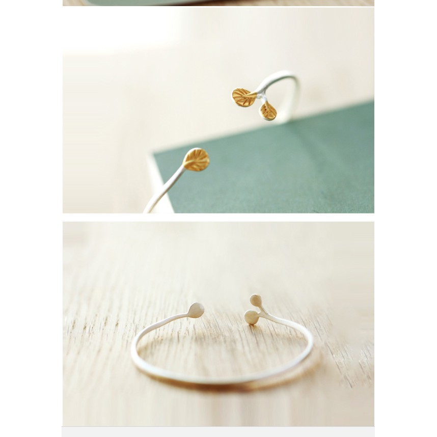 Vòng tay bạc S925 mầm lá.