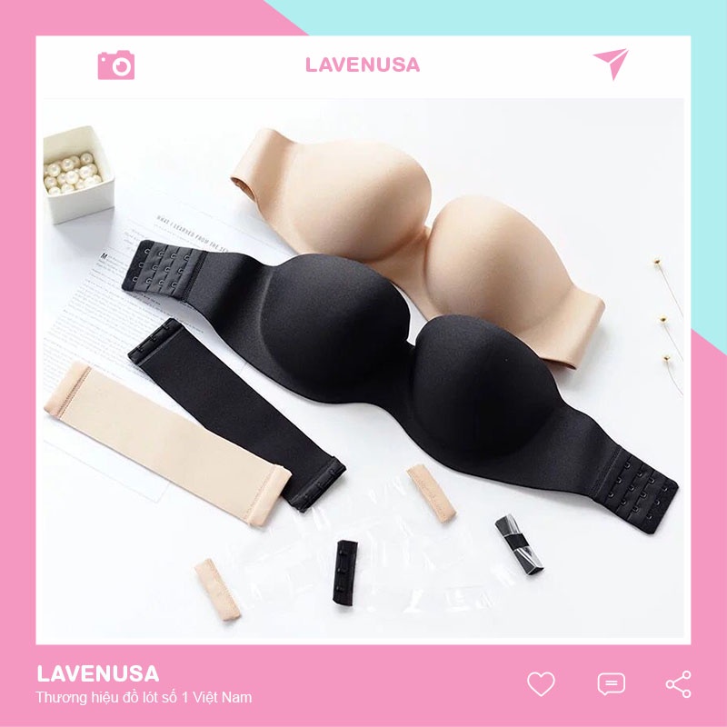 Áo lót nữ không dây mặc áo hở lưng hở vai có gọng nâng ngực LAVENUSA AL58