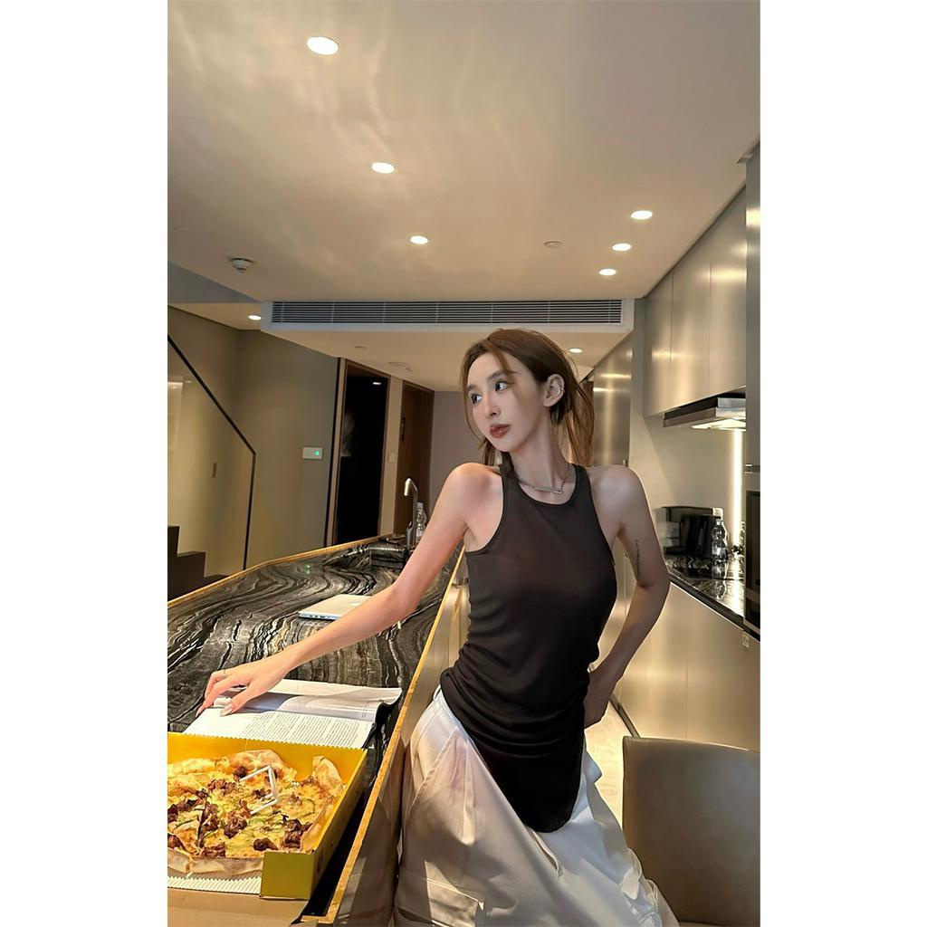 Cocory vn Áo Tank Top Hai Dây Dáng Ôm Phong Cách Mỹ Thời Trang Mùa Hè Quyến Rũ Cho Nữ