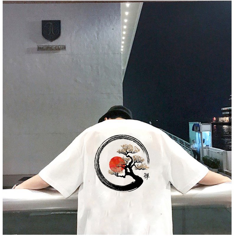 Áo thun tay lỡ nam nữ form rộng họa tiết Nhật Bản vải dày mịn 2021T3150