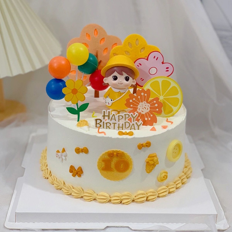 [SIÊU RẺ❤️] – Em bé áo vàng (1 Cặp) - Trang trí bánh sinh nhật bánh kem