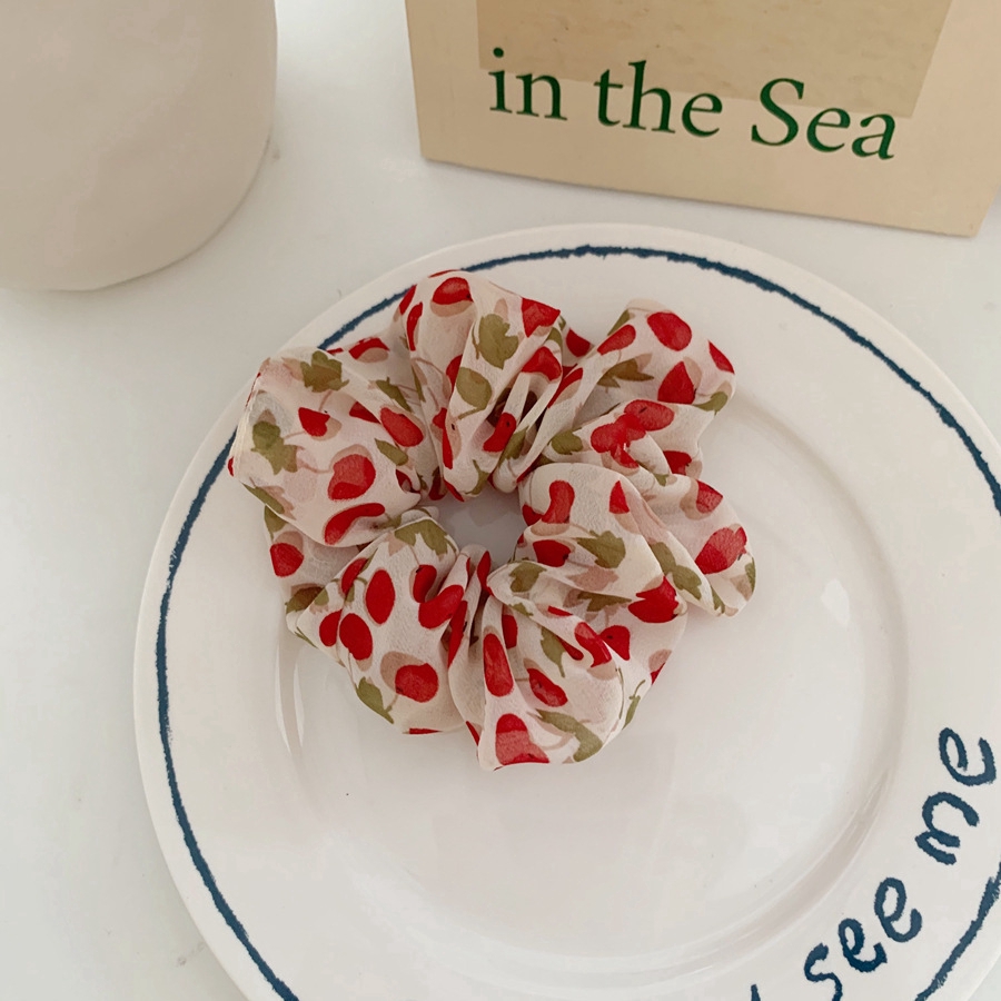 Dây buộc tóc co giãn thiết kế in hình trái cây thời trang cho nữ