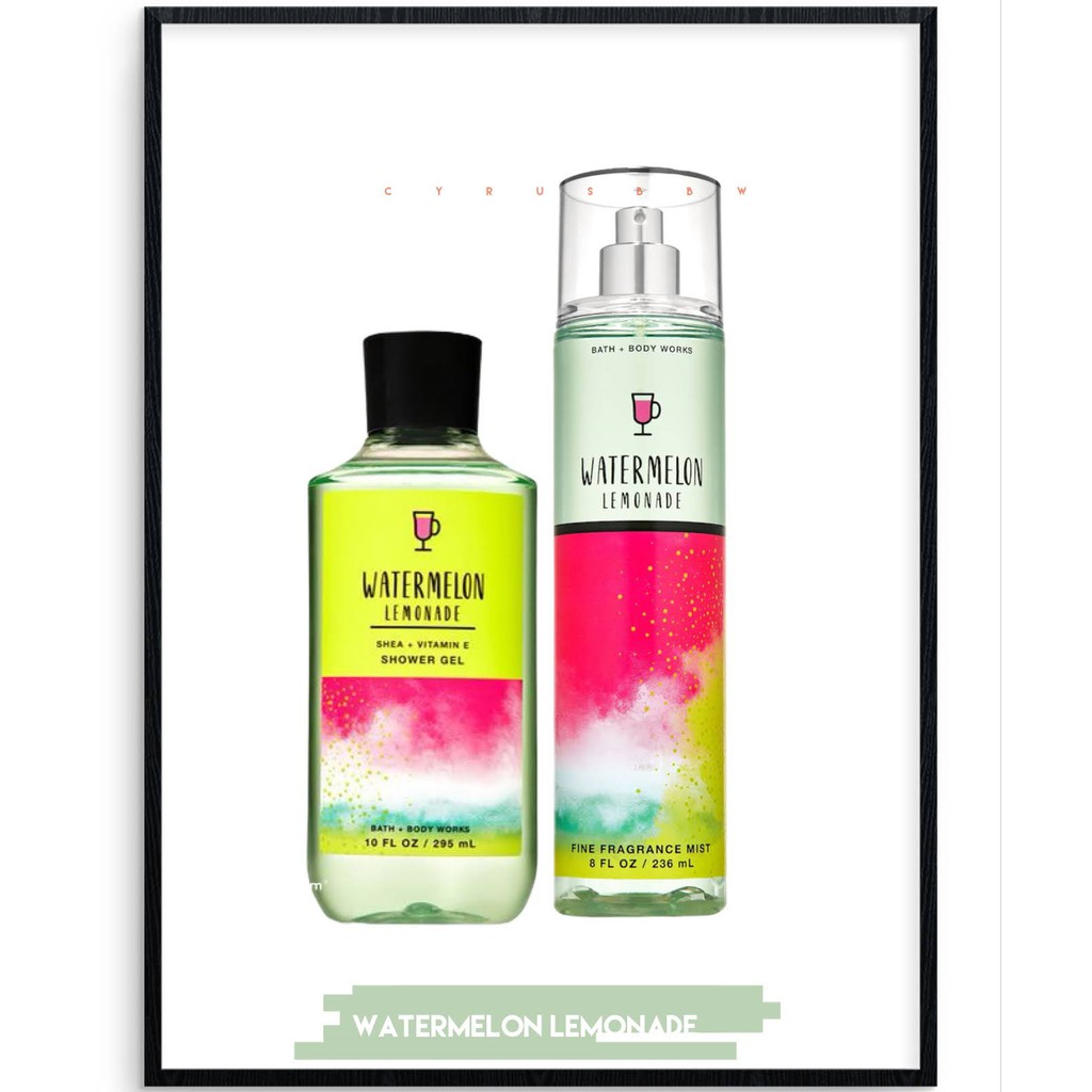 Bộ Sản phẩm Mist Xịt Toàn Thân, Gel Tắm,Lotion Bath &amp; Body Works Watermelon Lemonade Từ Mỹ