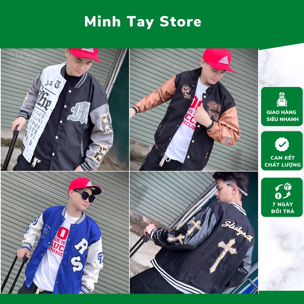Áo Khoác Bomber Cao Cấp Dành Cho Nam . Áo Khoác Bomer Nam Phối Màu Và Họa Tiết Trẻ Trung - MINH TÂY STORE