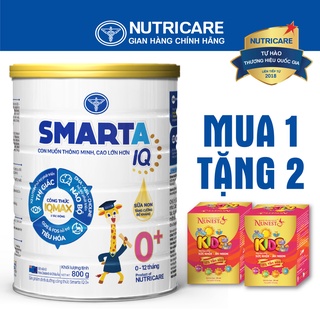 Sữa bột Nutricare Smarta IQ 0+ giúp trẻ phát triển trí não 800g