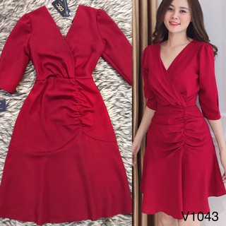 VÁY NHÚM EO ĐUÔI CÁ MÀU ĐỎ