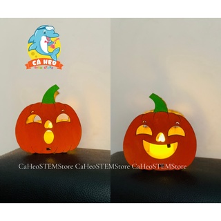 Gỗ tô màu HỘP ĐÈN HALLOWEEN 2 MẪU(kèm đèn led)