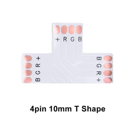 Đầu nối nhanh dây LED 4 pin 10mm chữ T không cần hàn