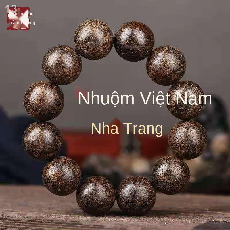 Thiên nhiên Loài Qinan chìm trầm hương đen Huang Qibai 108 hạt vòng tay