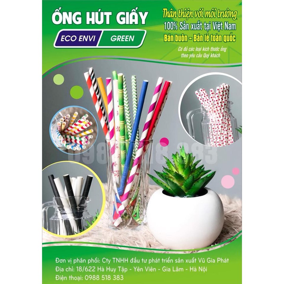 Ống hút giấy Phi 6 - 50 ống