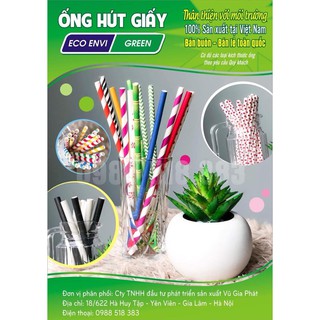Ống hút giấy phi 6 - 50 ống