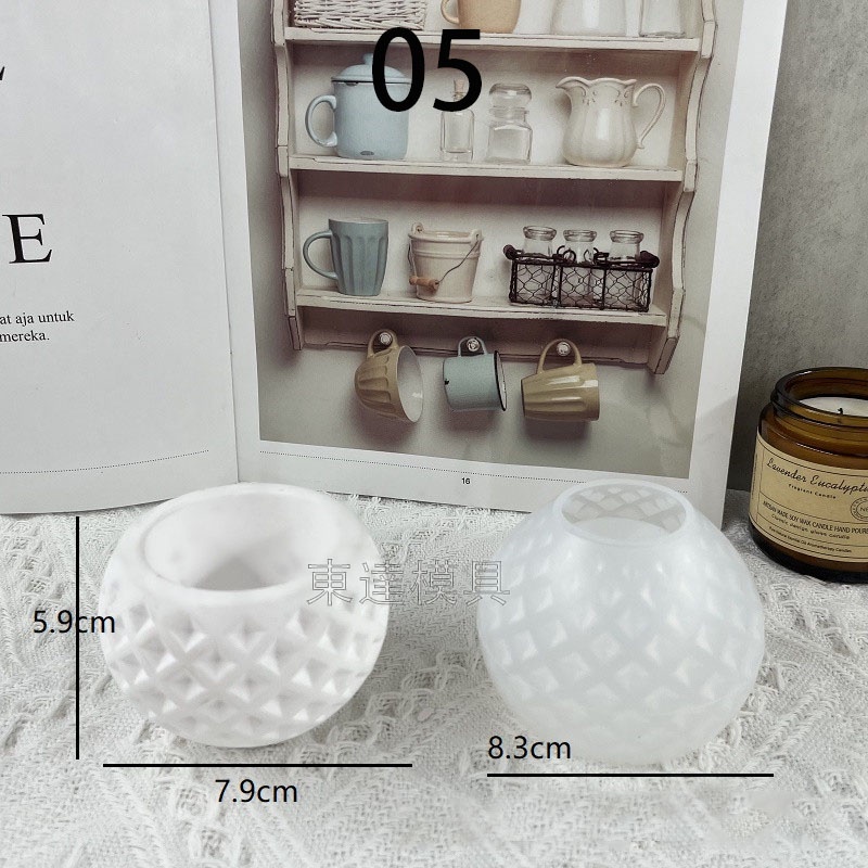 Khuôn silicone Làm Chậu Hoa Hình Tròn / Vuông / Chấm Bi Kích Thước Lớn Tiện Dụng