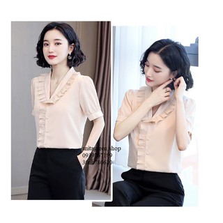 nh780620-SƠ MI NỮ KIỂU TAY NGẮN (thoi trang cong so anitagreen)