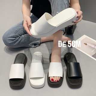 Dép quai ngang nữ đúc QN-5P bản cao cấp - Dép đúc đế 5cm tăng chiều cao