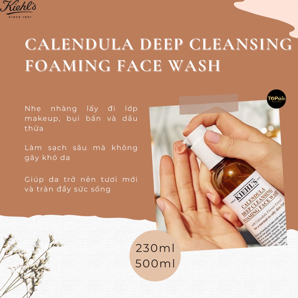 Sữa Rửa Mặt Hoa Cúc Kiehl’s Calendula Deep Cleansing Foaming Face Wash 230ML/500ML