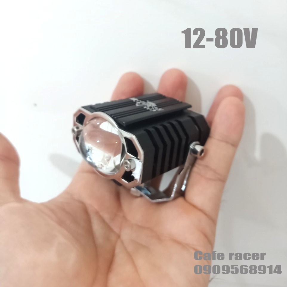 Đèn pha mini bi cầu 2 chế độ sáng vàng và trắng motoled dùng nguồn từ 12V-24v-48v-80V