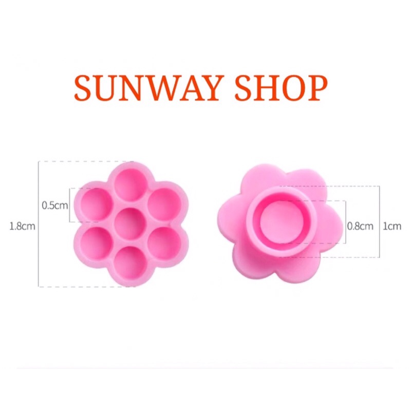 Nút đựng keo nối mi 7 ngăn hình hoa