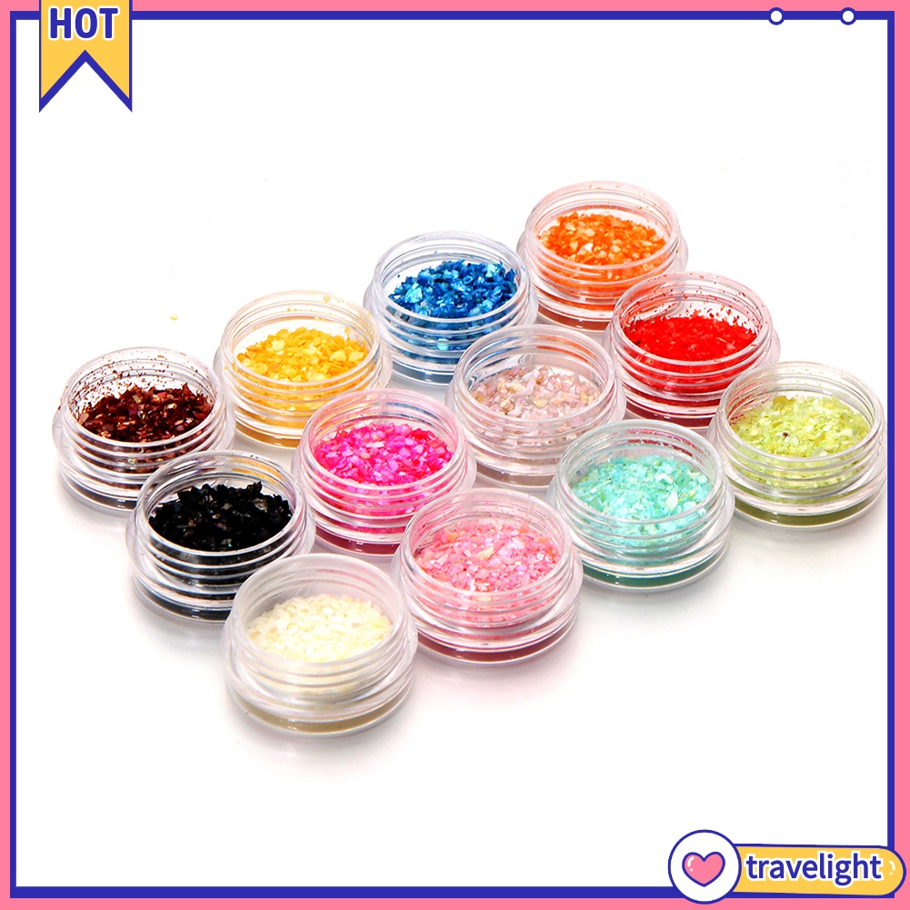 Set 1 Hộp 12 Màu Kim Tuyến Trang Trí Móng Tay