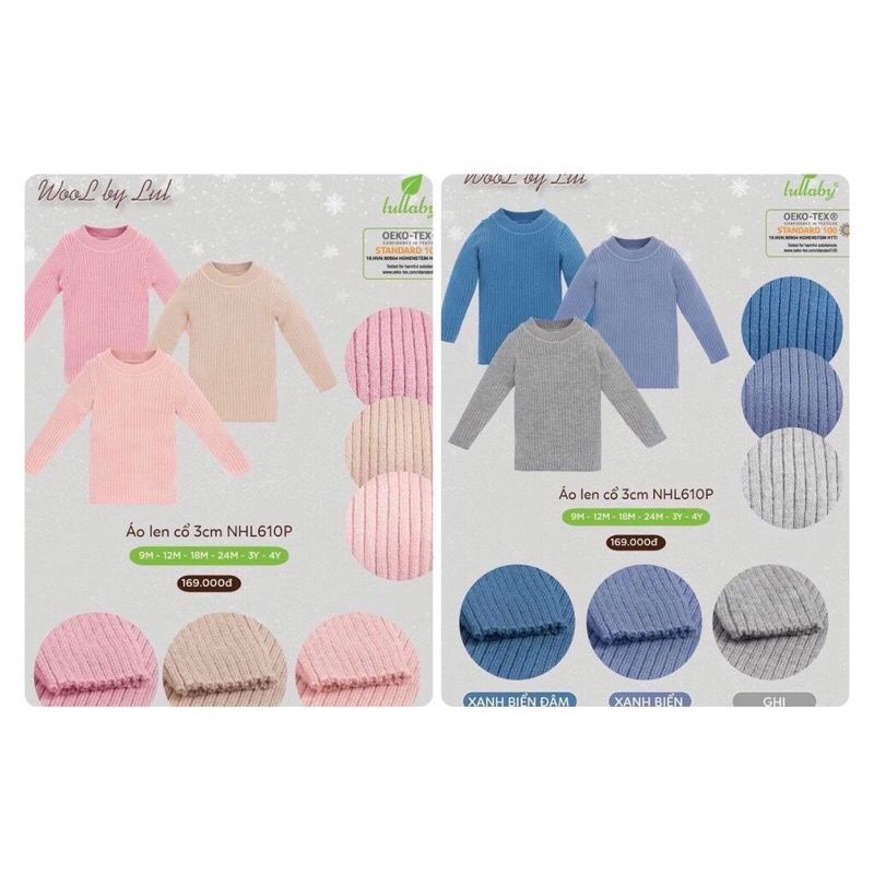 Áo len cổ 3 phân Lullaby NHL610P