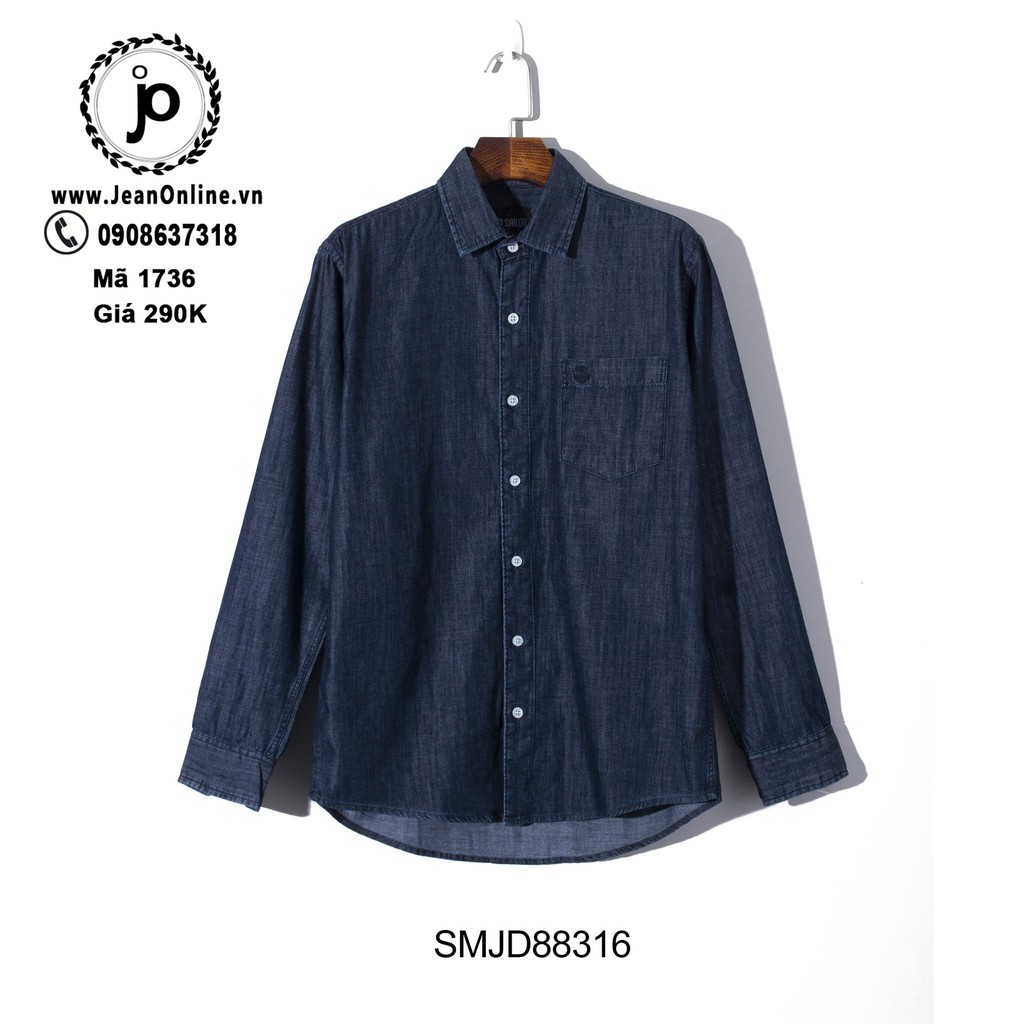 Sơ Mi Denim Bigsize Nam (MS 1736) sơ mi nam, sơ mi ngoại cỡ, thời trang nam ngoại cỡ