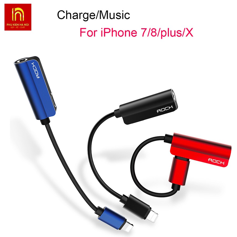 [ ROCK ] JACK CHUYỂN TAI NGHE VỪA SẠC VỪA NGHE NHẠC IPHONE 7/8/X - CHÍNH HÃNG