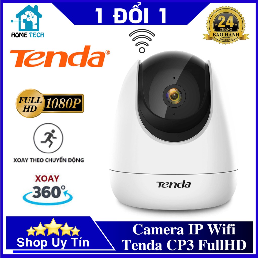 [CHÍNH HÃNG] Camera IP Wifi Tenda CP3 Full HD 1080P xoay 360° - Giám sát thông minh, phát hiện chuyển động