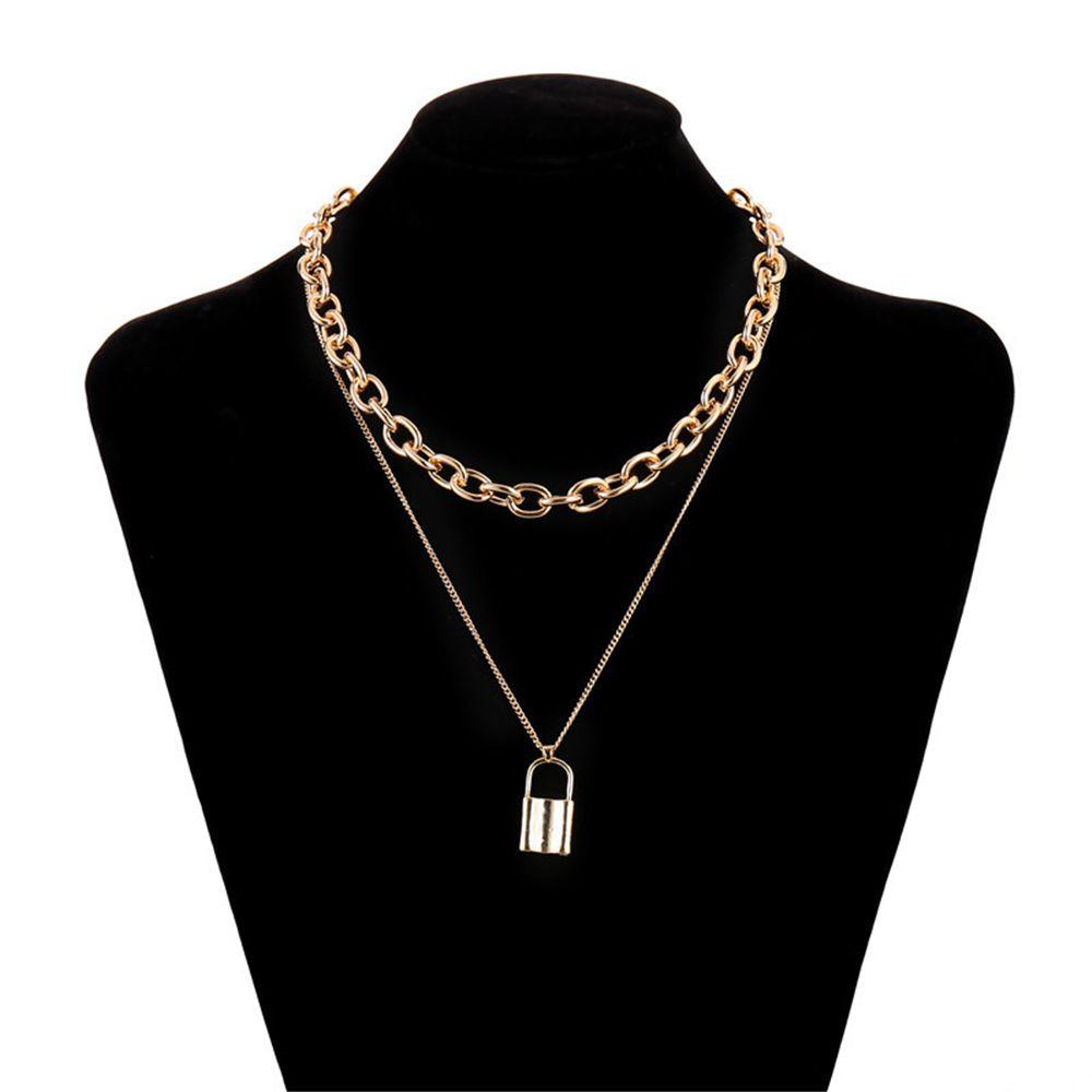 Vòng cổ Bằng Thép Không Gỉ Mặt Ổ Khóa Thời Trang Boho