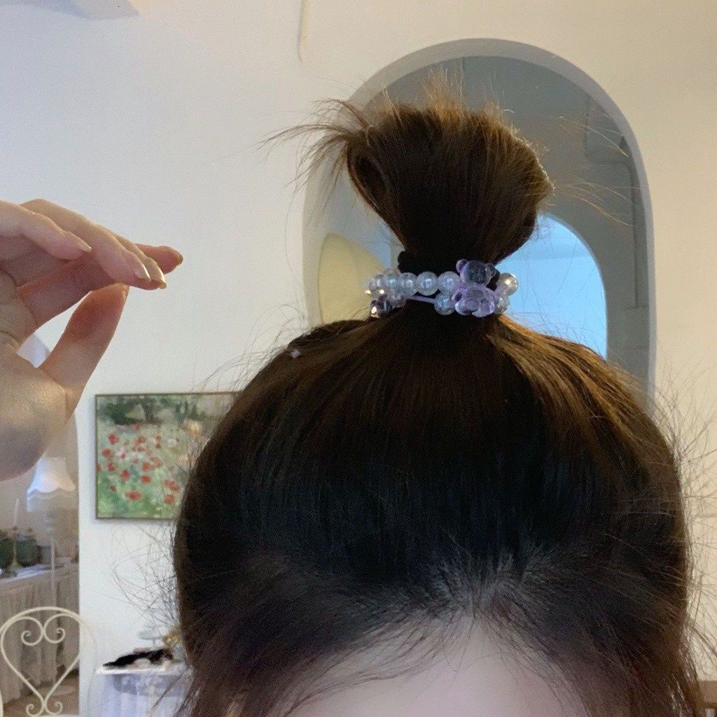 Vòng tay xỏ hạt gấu nhỏ trong suốt xinh xắn phong cách Hàn Quốc