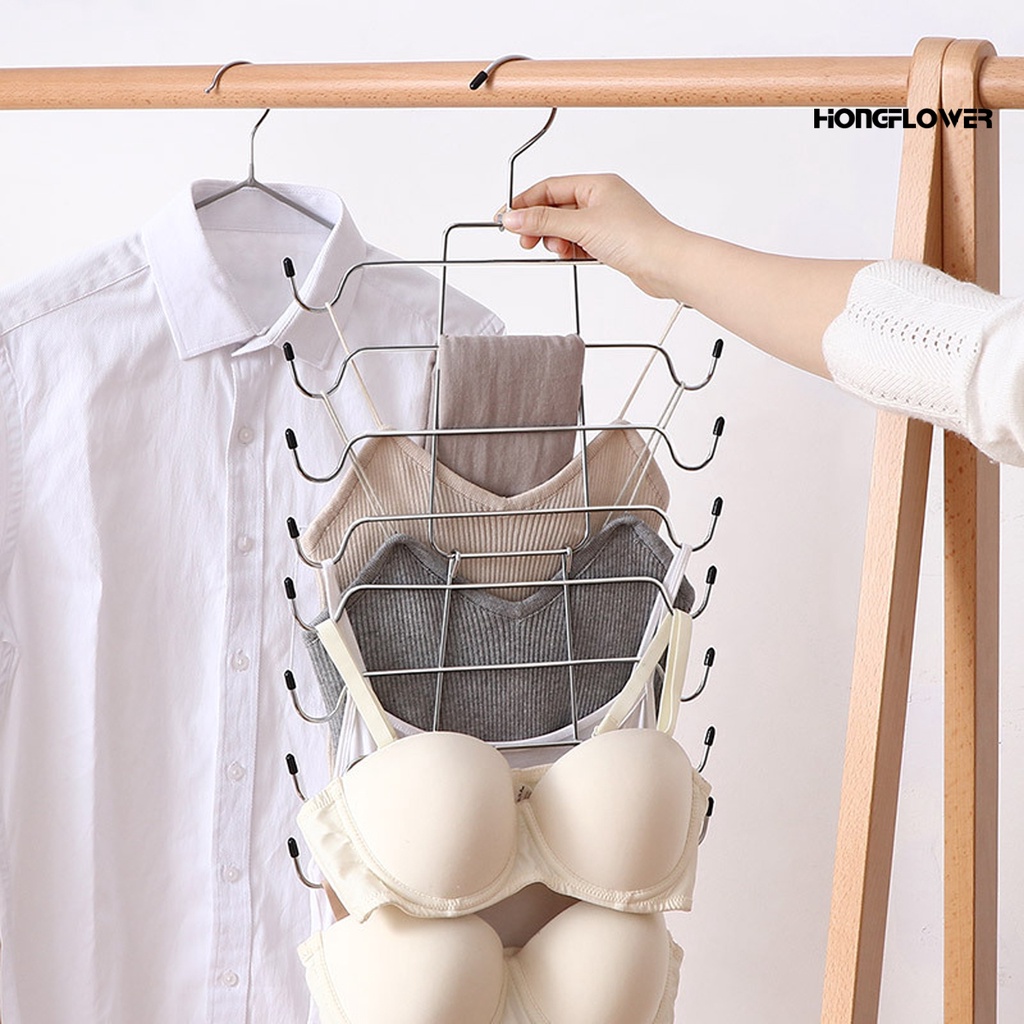 Giá treo quần áo nhiều tầng bằng kim loại tiết kiệm không gian có thể gấp gọn