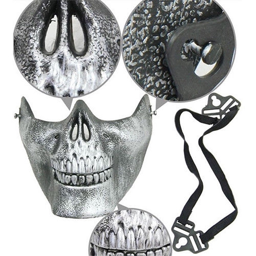 Mặt Nạ Bảo Vệ Nửa Mặt Hình Đầu Lâu Hóa Trang Halloween