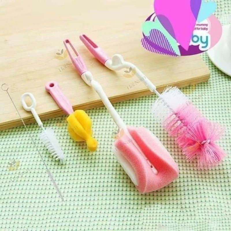 Bộ cọ rửa cốc, bình sữa 4 chi tiết