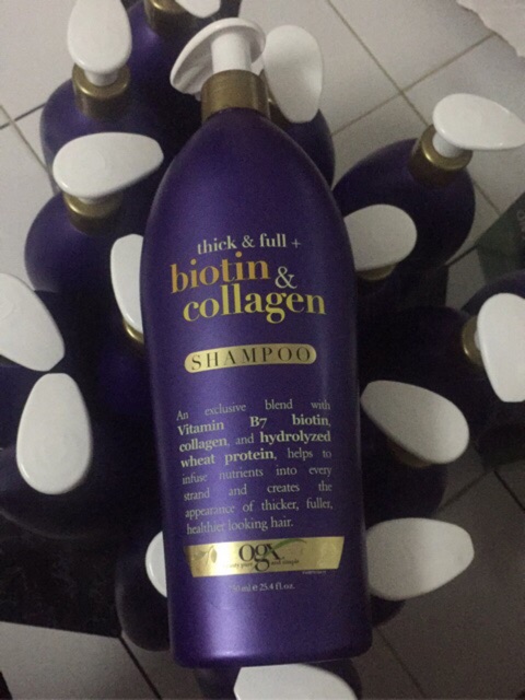Dầu gội kích mọc tóc - organix thick & full biotin & collagen shampoo 750ml