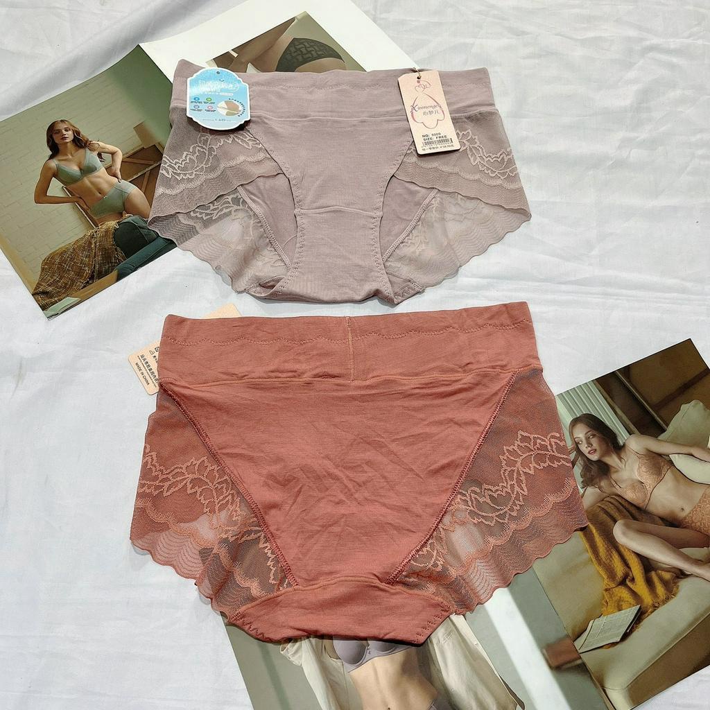 Quần lót nữ cotton viscose cao cấp cạp cao 8889 mềm mại thấm hút mồ hôi thoáng mát freesize từ 45kg-65kg
