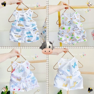 bộ cotton giấy ba lỗ cho bé
